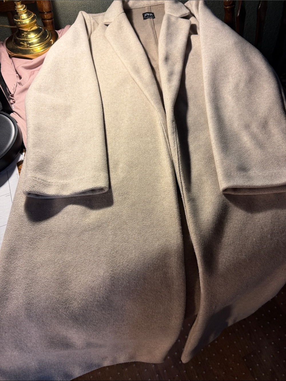Zara Light Beige Oversized Trench Coat